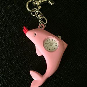 Osirock Pink Dolphin Clip On Watch - New